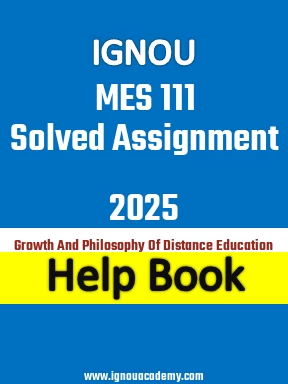 IGNOU MES 111 Solved Assignment 2025